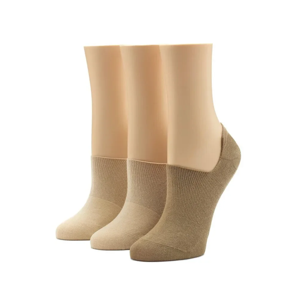 Hue Women's Neutral 3-Pk. Arch Hug No-Show Liner Socks One Size NWT